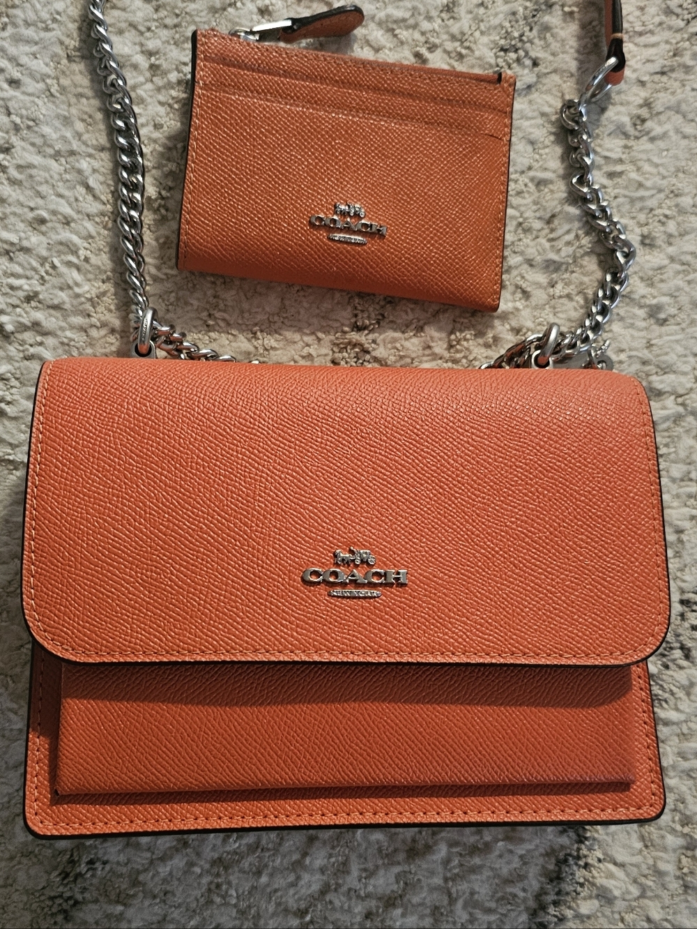 Coach Orange Mini Clare Crossbody with Matching Card Case